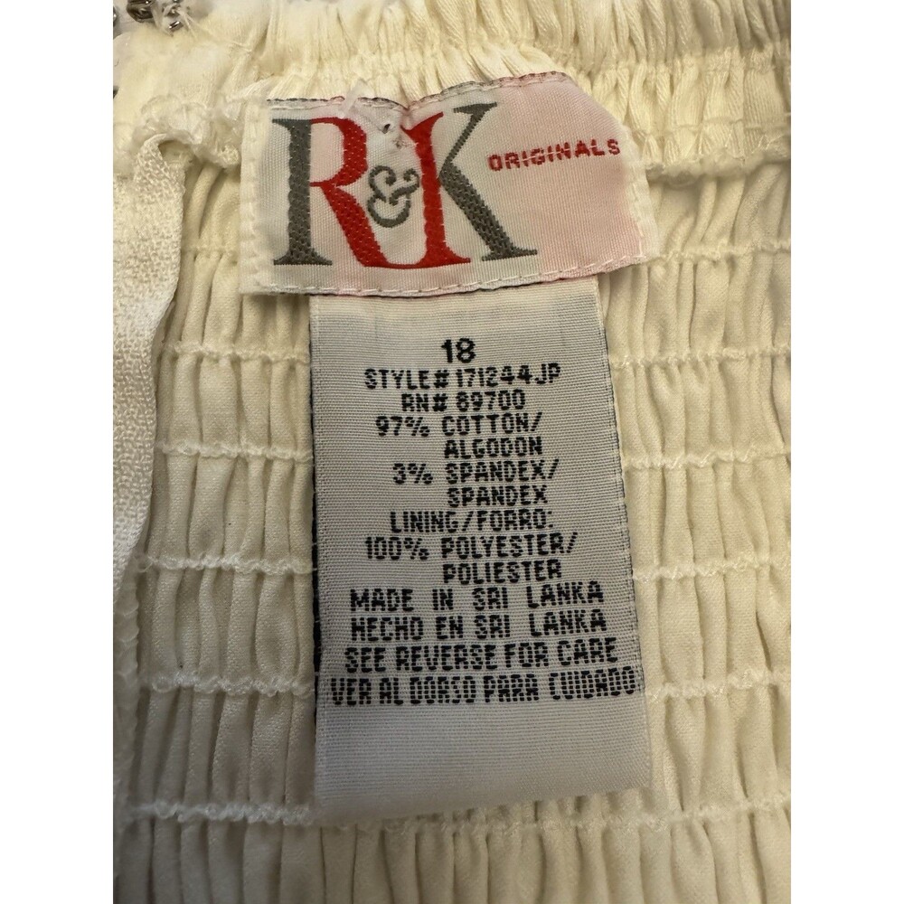 R&K Originals Floral Sundress Womens 18 White Coral Sleeveless Fit Flare NWT - Picture 6 of 10